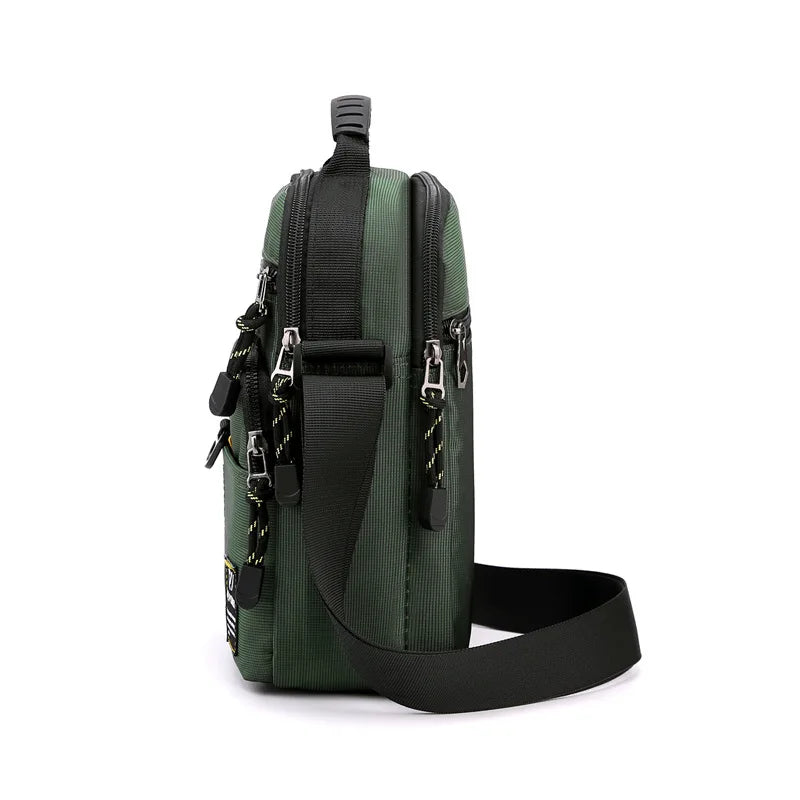 Men S Shoulder Bag Casual Crossbody Waterproof Nylon Large Capacity Outdoor Messenger - Waterproof