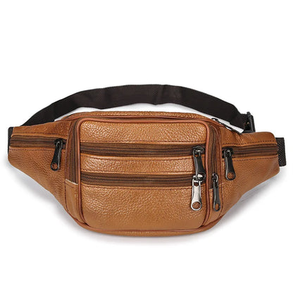 Multi-Zipper Large-Capacity Waist Bag Durable Versatile Backpack Men S High-Sensitivity Commuting
