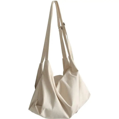 Large Canvas Shoulder Bag with Adjustable Strap