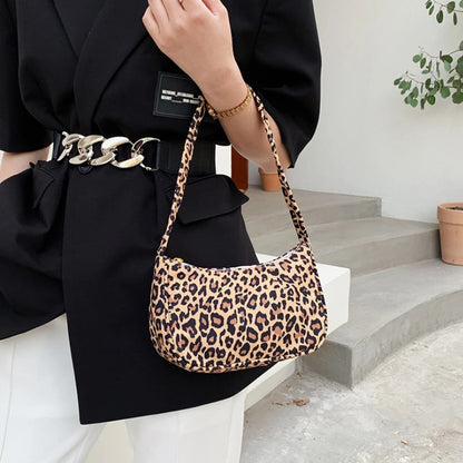 Cow Print Shoulder Bag – Women's Casual Oxford Baguette Bag