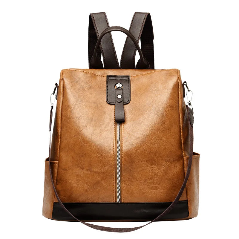PU Leather Backpack for Women – Convertible Travel & School Bag