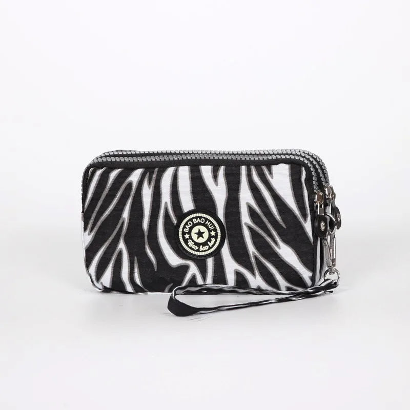 Wristlet Clutch Purse – Floral Multi-Zipper Coin Wallet for Women