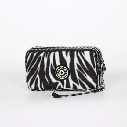 Wristlet Clutch Purse – Floral Multi-Zipper Coin Wallet for Women