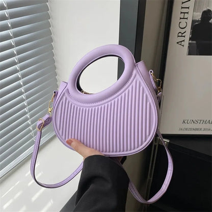 Luxury Look Shoulder Bag Everyday Use Chic Stripe Design Crossbody Bags Women Elegant Synthetic
