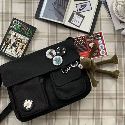 Homefish Xierya Canvas Women Messenger Bag Large Capacity Student Crossbody Shoulder Casual School