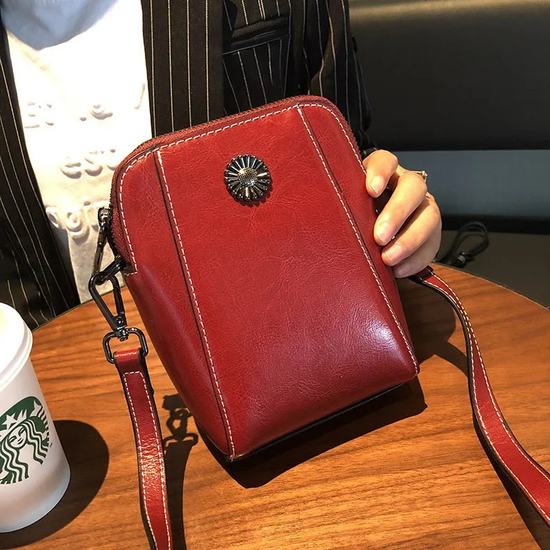 Vertical Square Spliced Commuting Single-Shoulder Bag Women