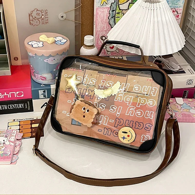 Transparent Ita Crossbody Bag – Y2K Cute DIY Display Shoulder Bag