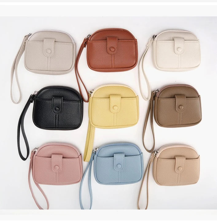 Candy-Colored Pu Soft Leather Round Women S Coin Purse - Soft