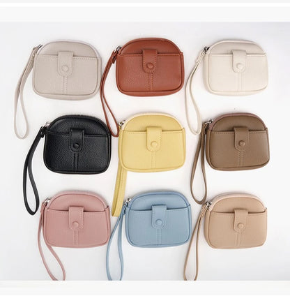 Candy-Colored Pu Soft Leather Round Women S Coin Purse - Soft