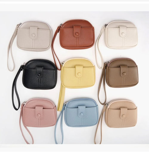 Candy-Colored Pu Soft Leather Round Women S Coin Purse - Soft