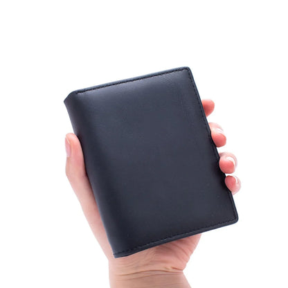 Men S Genuine Leather Wallet Top Layer Cowhide Rfid Anti-Theft Swiping Three-Fold Credit Card Wallet