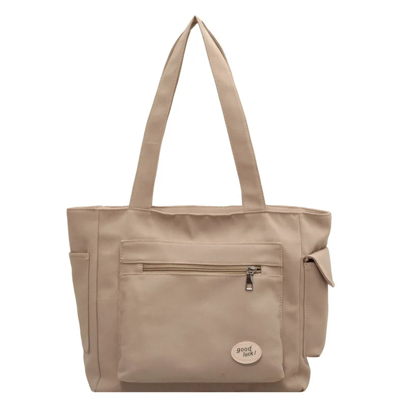 Canvas Tote Bag – Large Capacity Women's Shoulder & Commuter Handbag