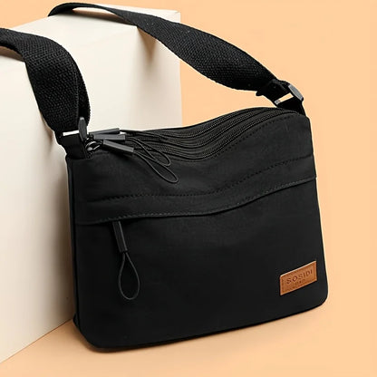Nylon Women's Crossbody Shoulder Bag – Multi-Pocket Zipper