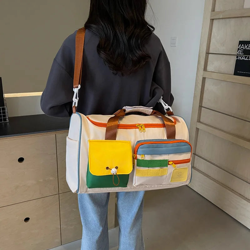 Leisure Large Capacity Collision Color Sports Fitness Travel Bag Dry Wet Separation Boarding Storage
