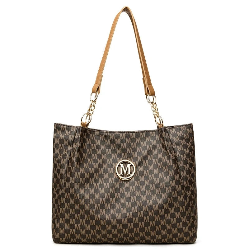 Monogram Tote Bag – Large Capacity Shoulder Bag for Women