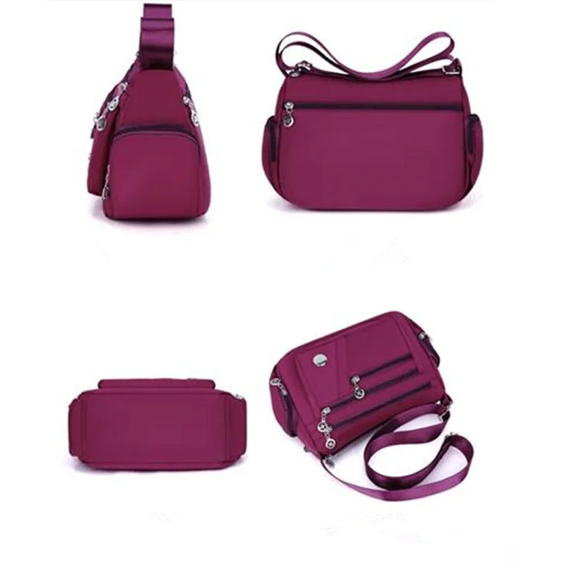 Waterproof Nylon Crossbody Bag for Women – Multi-Pocket