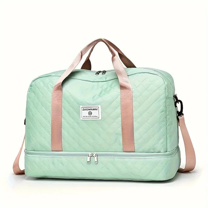 Luxury Duffel Bag Large Capacity Handbag Shoulder Crossbody Tote Bag Dry Wet Separation Dual Side