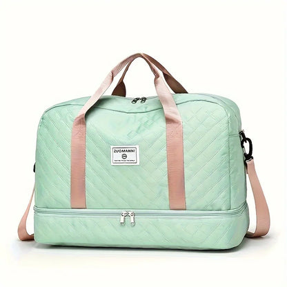 Luxury Duffel Bag Large Capacity Handbag Shoulder Crossbody Tote Bag Dry Wet Separation Dual Side