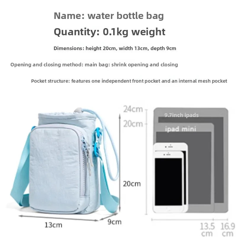 Crossbody Sling Bag with Water Bottle Holder & Phone Pocket