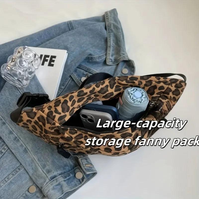 Leopard Print Fanny Pack – Women's Crossbody Chest Bag