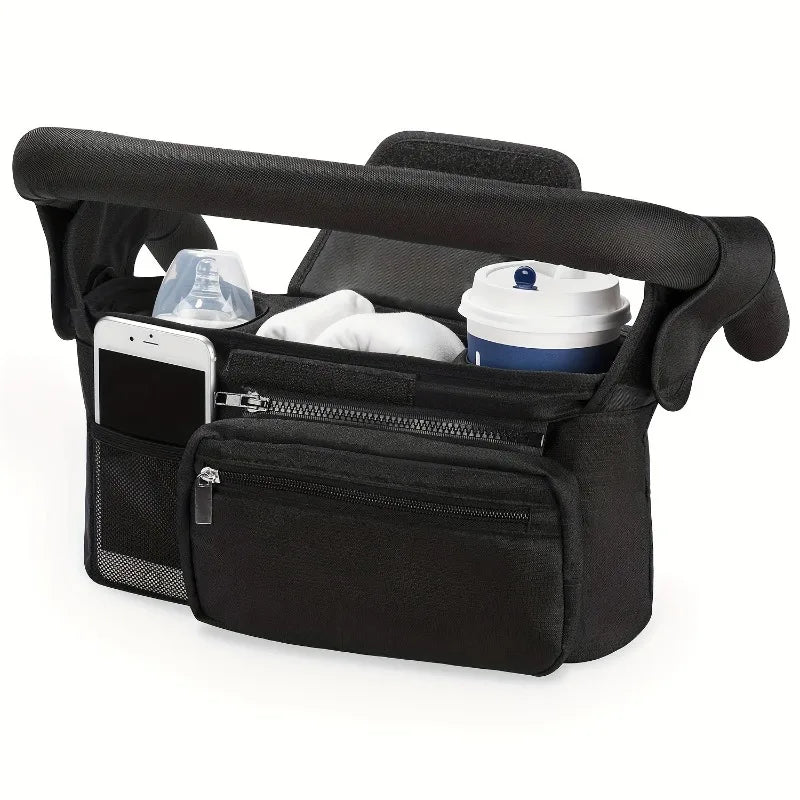 Stroller Organizer Bag with Cup Holders – Large Capacity Baby Caddy