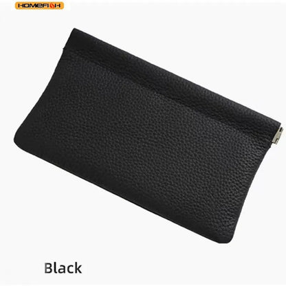 Homefish Storage Bag Pu Leather Long Wallet Passport Driver S License Document Holder Data Cable