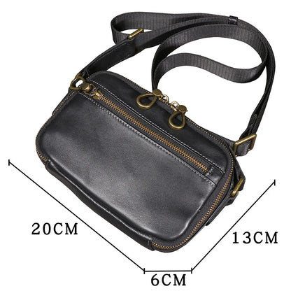 Men S Leather Shoulder Bag Cross Body Youth Large Capacity Mobile Phone Storage Crossbody