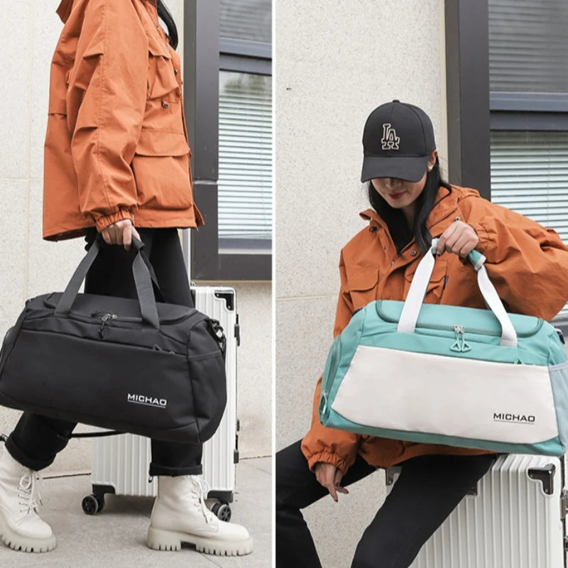 Multi Pocket Gym Duffle Bag Waterproof Versatile Sports Bag Wet Dry Separation Pocket Large Capacity