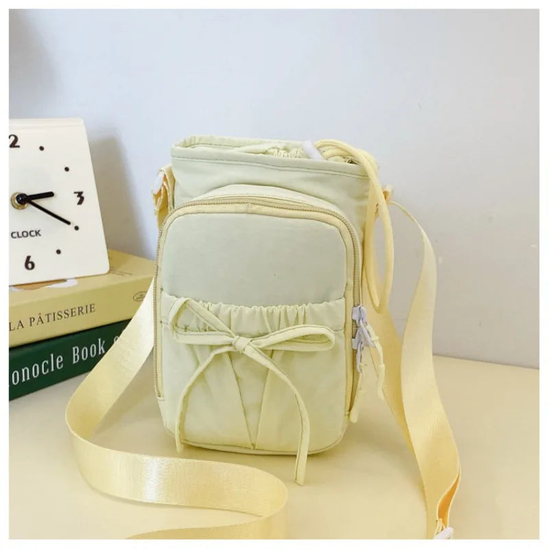 Lightweight Crossbody Phone Bag Women Outdoor Sports Cycling Water Bottle Holder Travel Knot Design