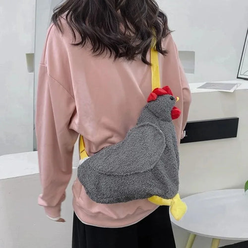 Chicken Crossbody Bag – Funny Plush Cartoon Shoulder Bag for Women