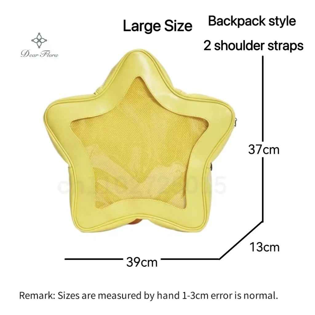 Star-Shaped Ita Bag – Kawaii Transparent Shoulder Bag for Badge Display