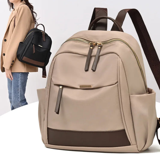 Anti-Theft Nylon Backpack for Women – Large Capacity Travel & School Bag