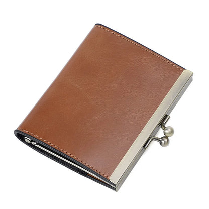 Head Layer Oil Wax Cattle Pickups Cover Ladies Retro Certificate Bag Multi Card Real Pickup