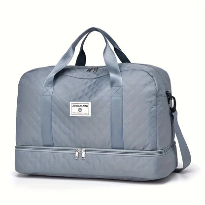 Luxury Duffel Bag Large Capacity Handbag Shoulder Crossbody Tote Bag Dry Wet Separation Dual Side