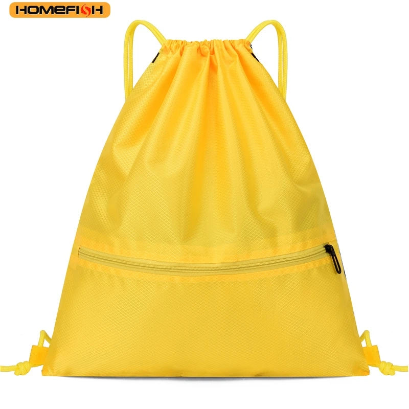 Homefish Men Women Lightweight Drawstring Bag Sports Fitness Outdoor Leisure Backpack Zipper