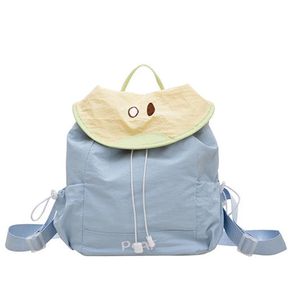 Cute Watermelon Flap Drawstring Backpack Fruit Print Small Rucksack Top Handle