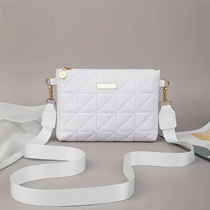 Quilted Crossbody Bag for Women – Chevron Striped Shoulder Purse