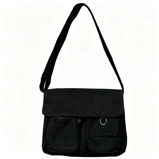 Xierya Large Capacity Canvas Shoulder Bag Women Students Crossbody Messenger Handbag Daily Shopping