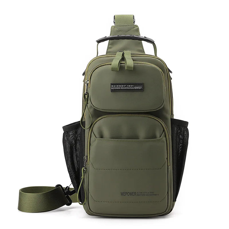 Men S Chest Bag Multifunctional Leisure Commuting One Shoulder Large Capacity Travel Portable Nylon