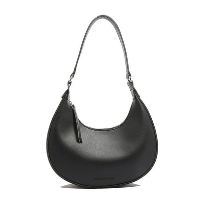 Crescent Shoulder Bag Minimalist PU Leather Hobo Purse