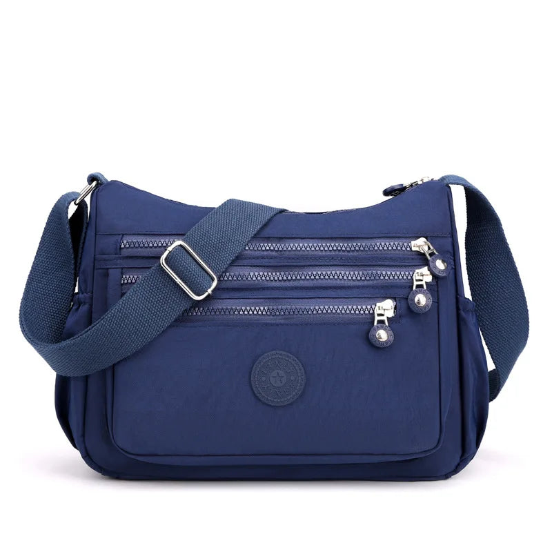 Multi-Layer Shoulder Crossbody Bag Lightweight Oxford Cloth Large Capacity Mobile Phone Storage