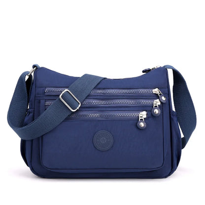 Multi-Layer Shoulder Crossbody Bag Lightweight Oxford Cloth Large Capacity Mobile Phone Storage