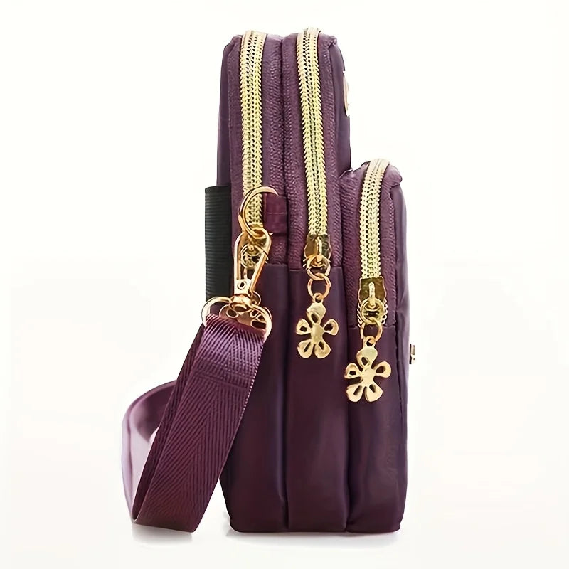 Nylon Crossbody Phone Bag for Women – Lightweight Mini Messenger Purse