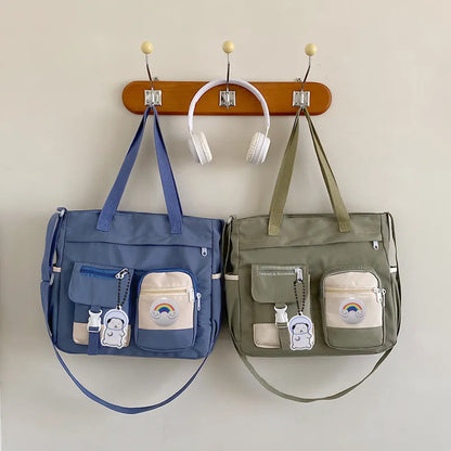 Harajuku Nylon Shoulder Bag – Multi-Pocket Crossbody Messenger Bag