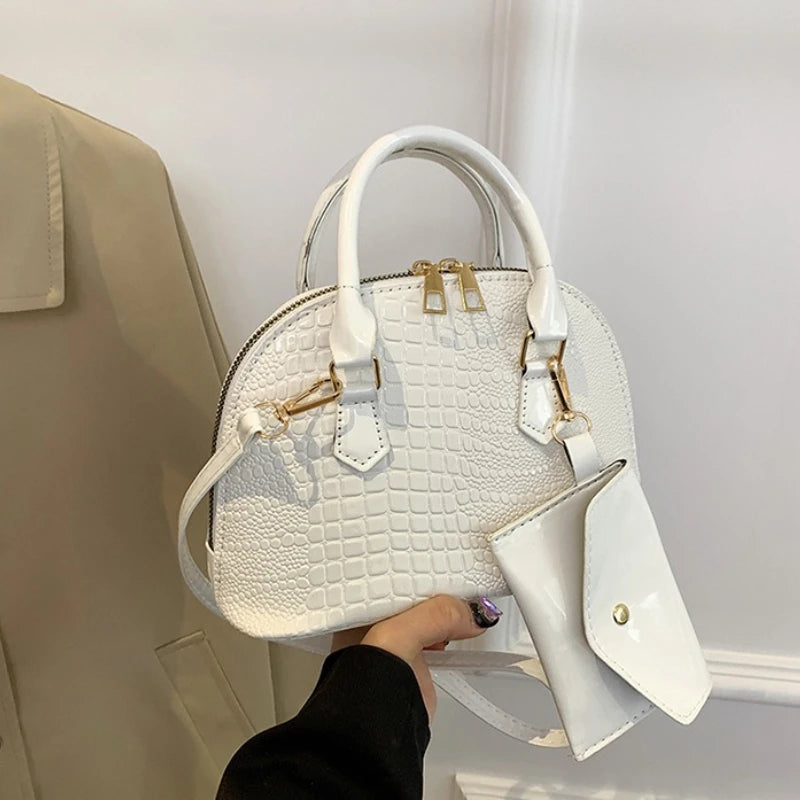 Crocodile Pattern Top Handle Tote Bag for Women