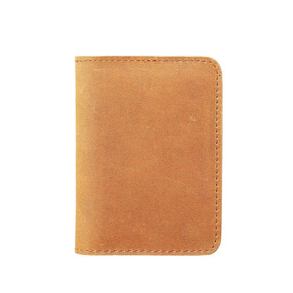 Men Women Leather Crazy Horse Head Layer Cattle Pickup Bag Purse Pocket Simple Ultra Thin Multi Card