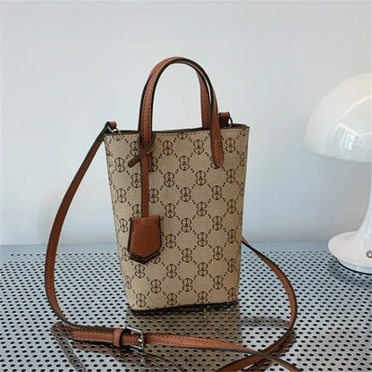 Retro Crossbody Bags Women Stylish Plaid Phone Purse Keys Bag