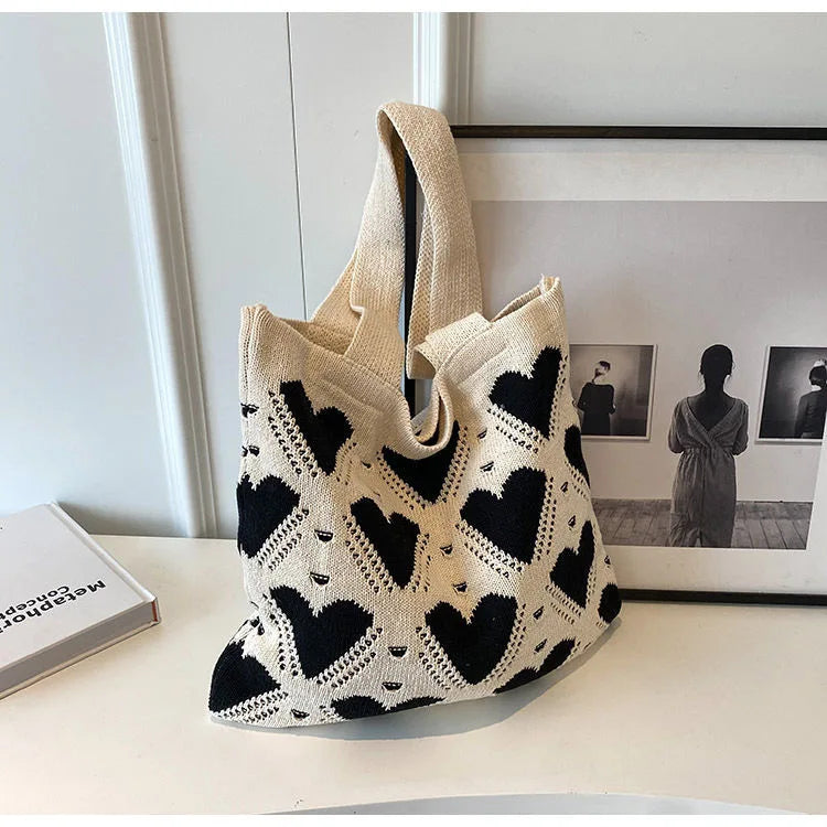 Summer Beach Tote Shoulder Bag Straw Weav Handbag Large Capacity Vacation Weaving Hollow Bags Women