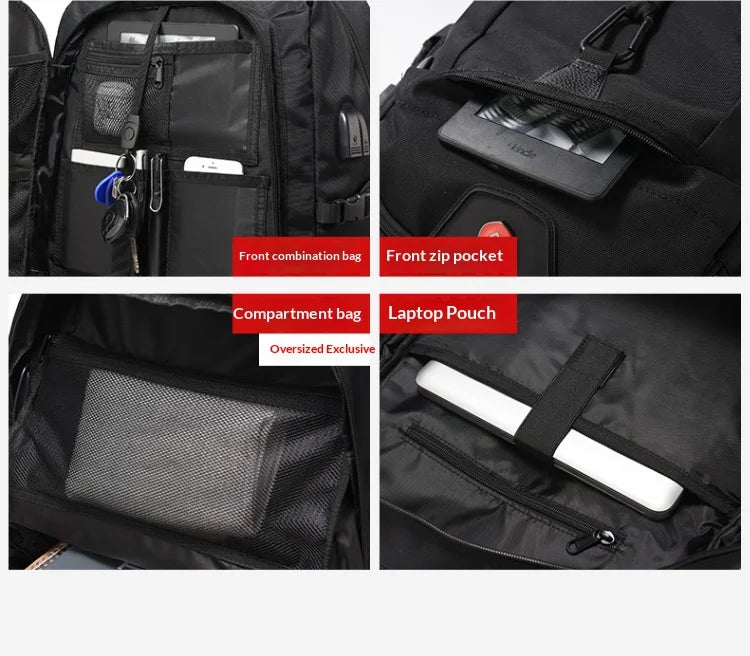 Separate Shoe Compartment Waterproof Business Backpack Outdoor Sports Black Storage Bag - Waterproof
