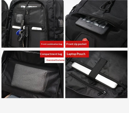 Separate Shoe Compartment Waterproof Business Backpack Outdoor Sports Black Storage Bag - Waterproof